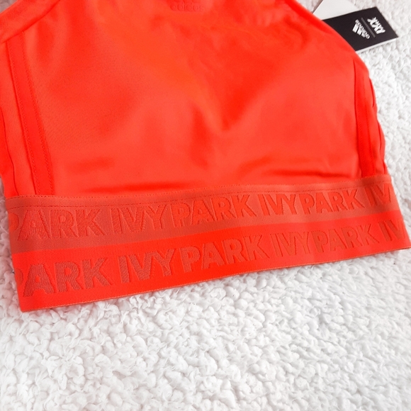 NWT ADIDAS × IVY PARK By Beyoncé Solar Orange Halter Athletic Sports Bra Size XS - Picture 3 of 9